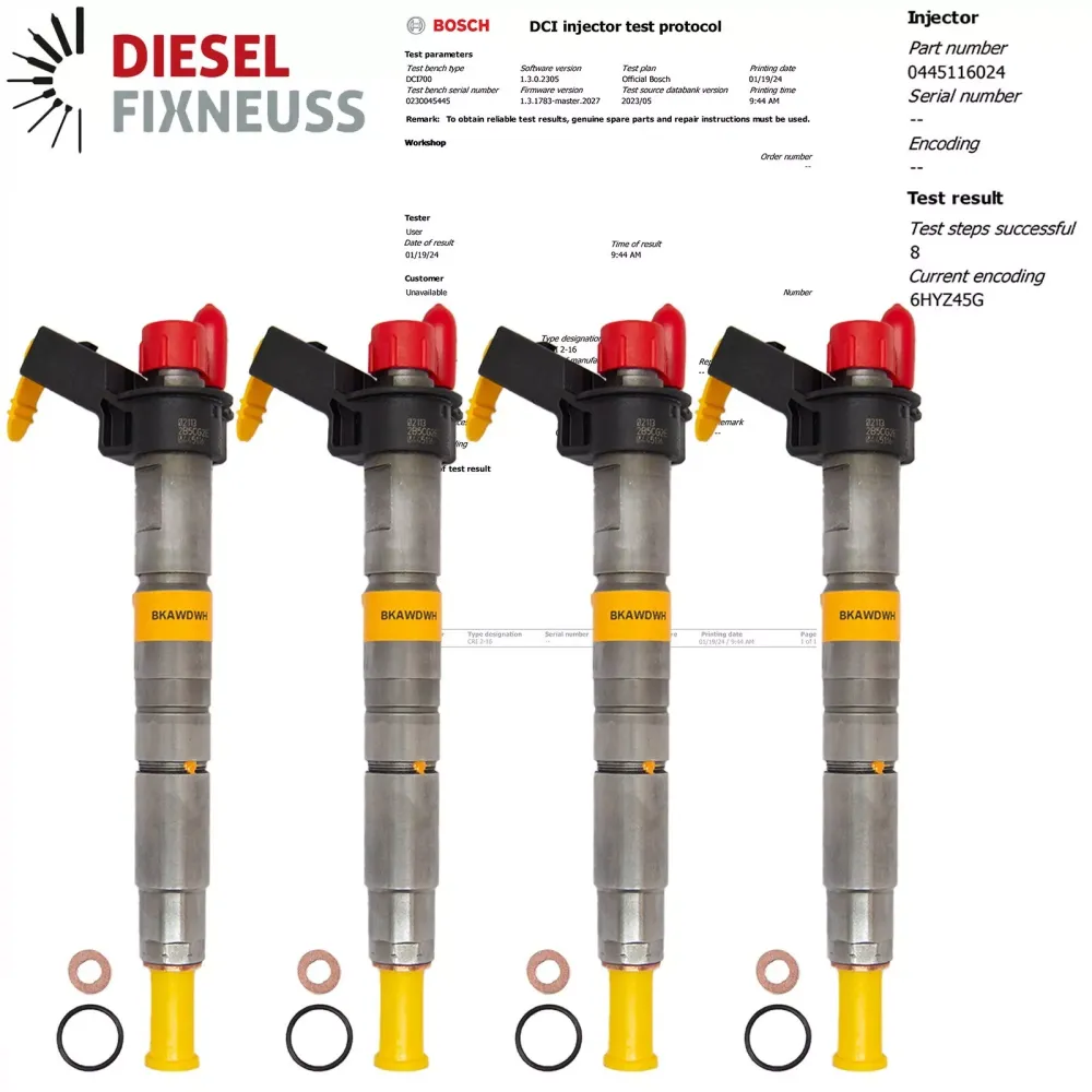 Injecteur 4x 0445116024 7805428 BMW 320d 520d BOSCH E81 E83 E87 E90 E91 E92 E60
