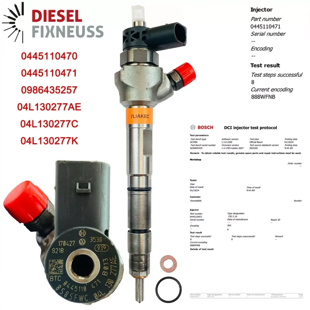 Injecteur Audi VW 2,0 TDI 0445110471 04L130277AE 04L130277C BOSCH