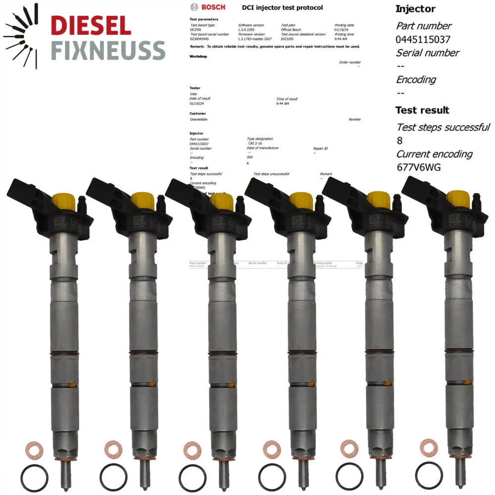 6x injecteur AUDI A4 A6 A8 Q7 3.0 TDI 059130277BD VW AUDI 0445115037