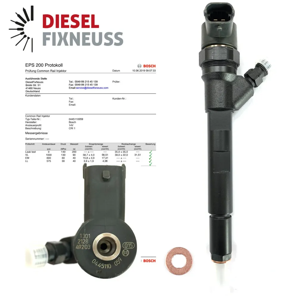 Injecteur Bosch 0445110059 098643514 Chrysler Voyager Jeep 2.8 2.5