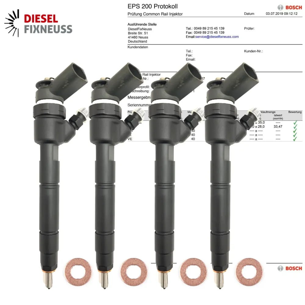 4x Injecteur Bosch 0445110167 Mercedes A6400700687 A6400700787 0986435117