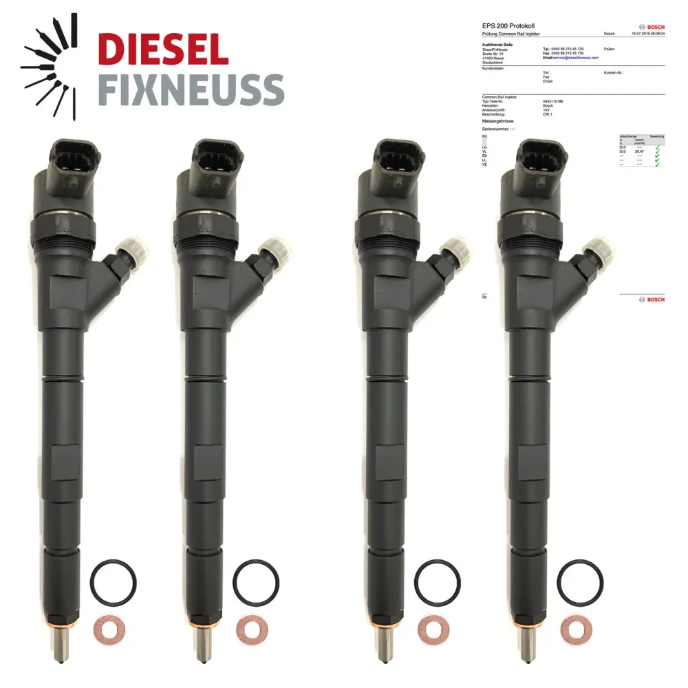 4x Injecteur BOSCH 0445110186 0445110279 KIA 2.5 CRDi 0986435182