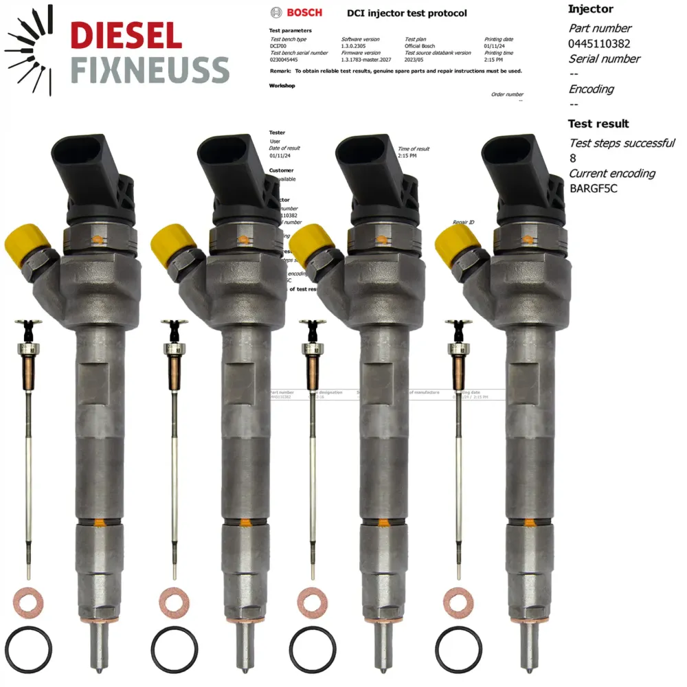 4x injecteur BOSCH 13537810702 0445110382 0445110478 F10 F20