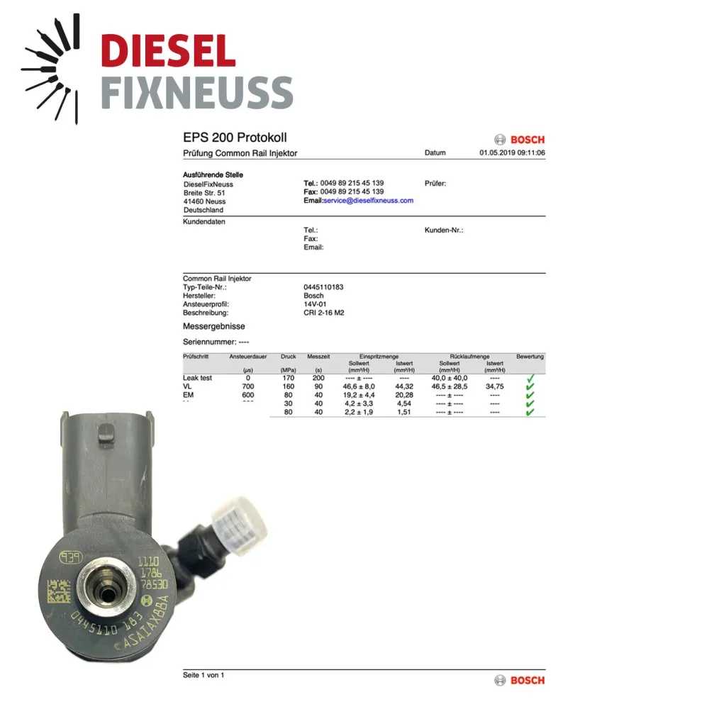 Injecteur Bosch FIAT Punto Panda OPEL Astra Corsa LANCIA 0445110183