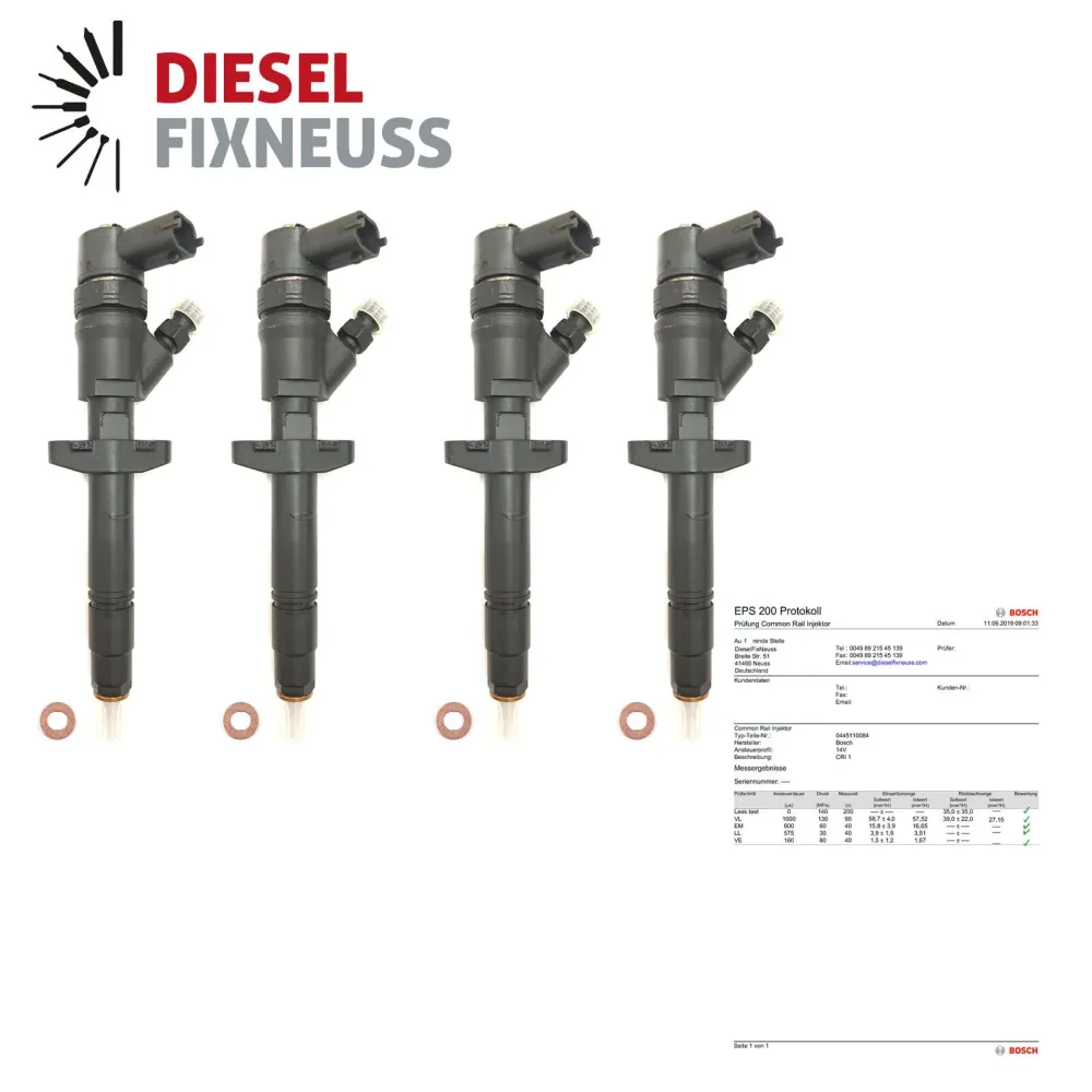 4x Injecteur Bosch Injecteur Renault Espace IV Laguna 2.2 DCi 0445110084