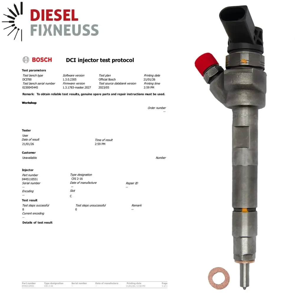 Injecteur VW Crafter 2.0 TDI 0445110551 03L130277P 0986435276 AdBlue