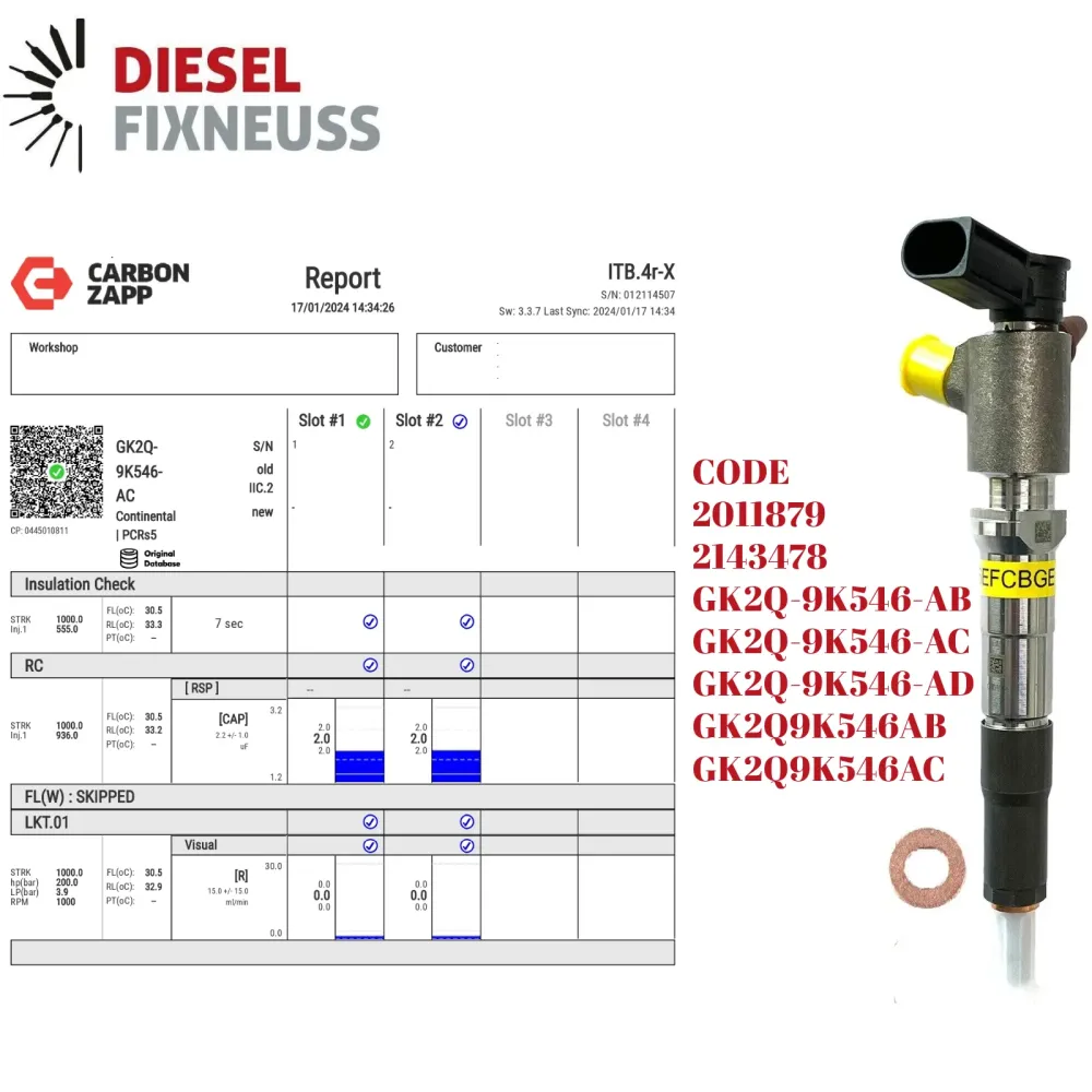 Injecteur FORD TRANSIT CUSTOM DENSO A2C9303500080 GK2Q-9K546-AC 2143478