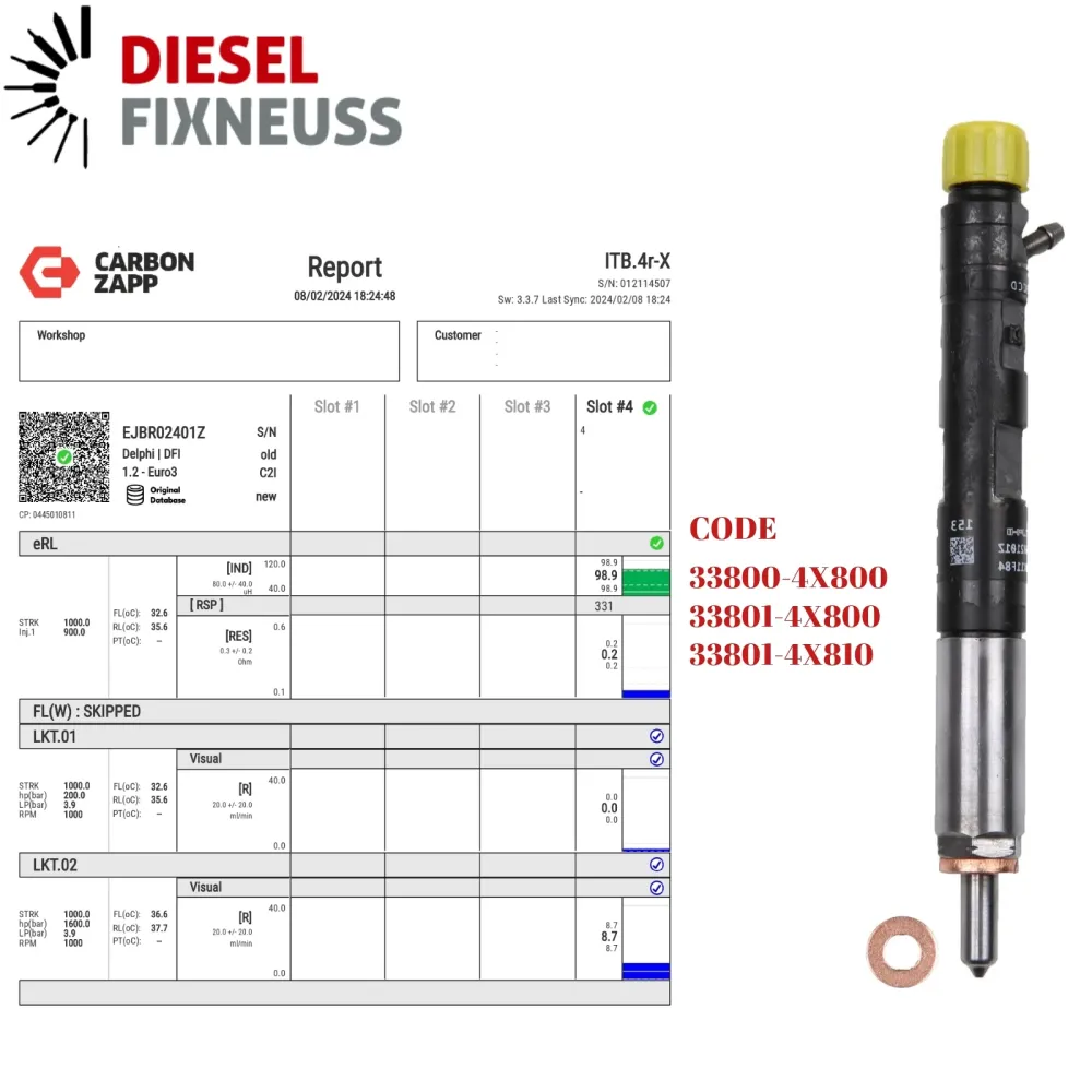 Injecteur Hyundai Terracan 2,9 CRDI EJBR02401Z EJBR02901D