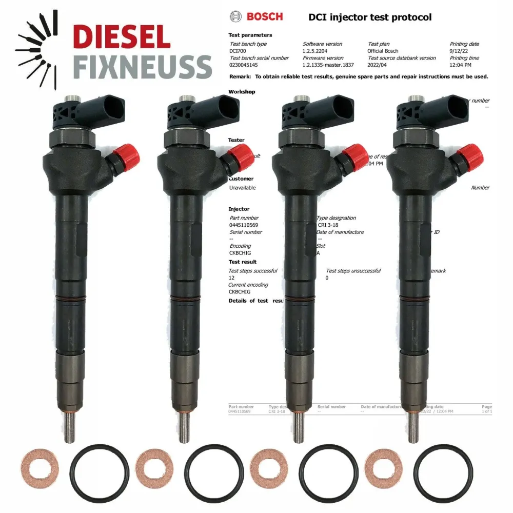 4x Injecteur RENAULT TRAFIC III 3 1.6 DCI 0445110569 166000804R