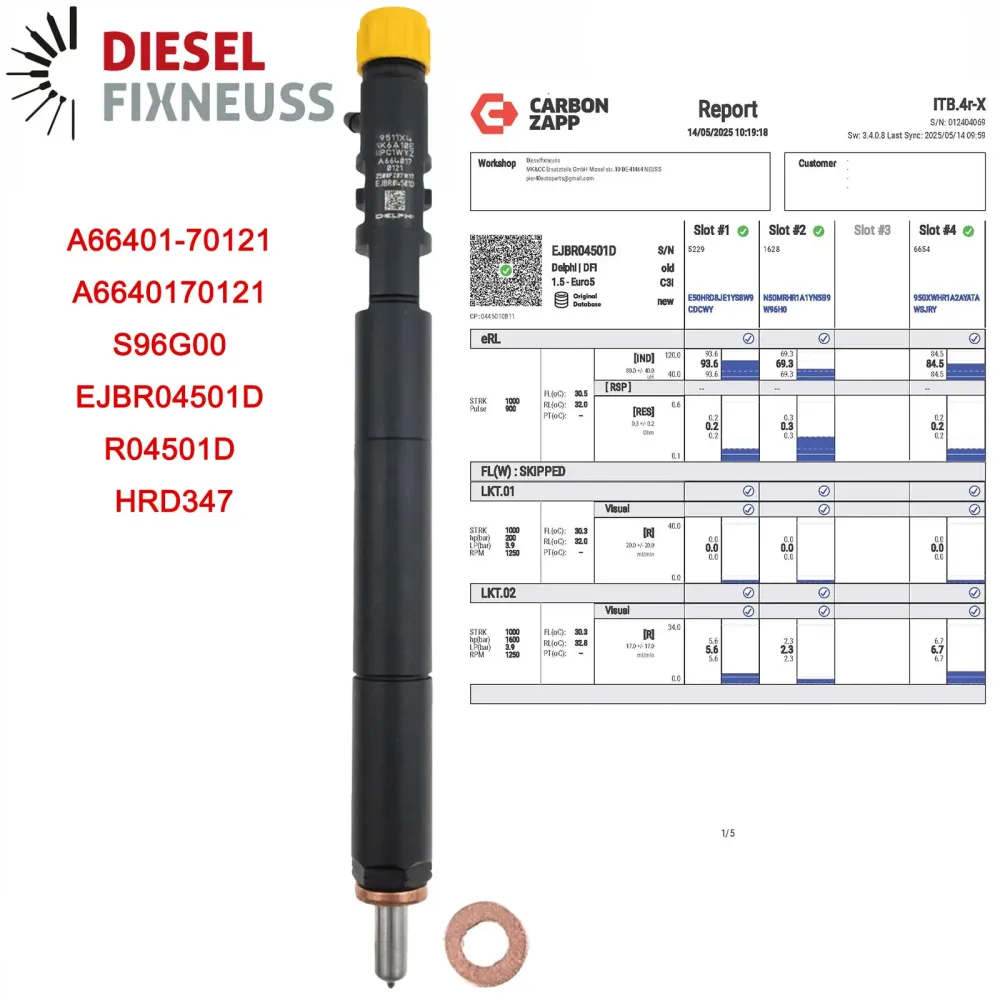 4x Injecteur SsangYong Actyon Kyron EJBR04501D A6640170121
