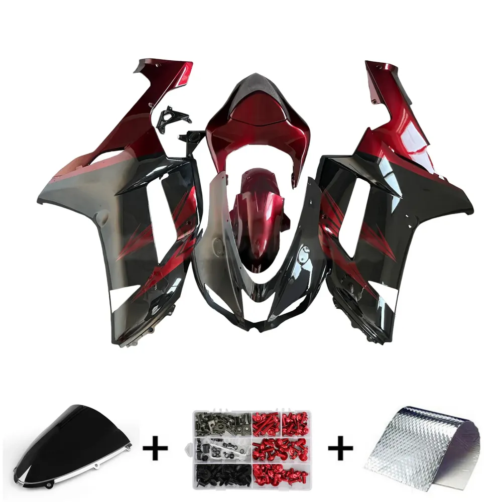 Kit de carénage d'injection carrosserie en plastique ABS adapté pour Kawasaki ZX6R 636 2007-2008