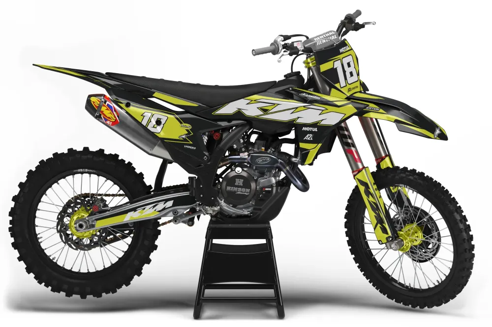 KIT DÉCO KTM SX / SXF RAVEN - JAUNE NOIR (adaptable toutes KTM)