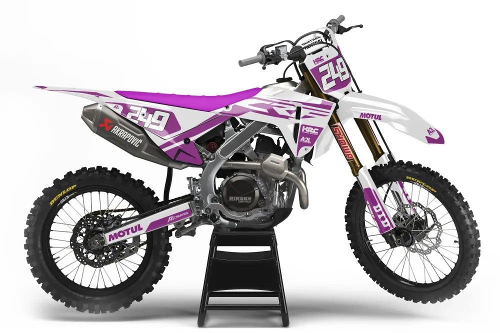 KIT DÉCO MOTOCROSS HONDA CRF - V1 BLANC VIOLET