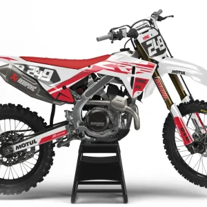 KIT DÉCO MOTOCROSS HONDA CRF - V1 BLANC ROUGE