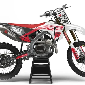 KIT DÉCO MOTOCROSS HONDA CRF - V1 ROUGE NOIR GRIS