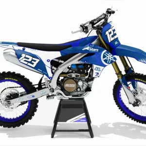 KIT DÉCO MOTOCROSS YAMAHA YZF - BLEU BLANC ( ADAPTABLE TOUTES YAMAHA )