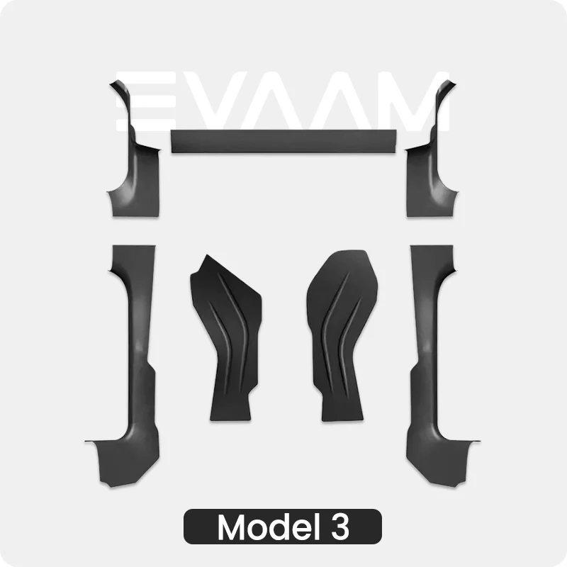 Kit de tapis de protection intérieure anti-coups de pied EVAAM® pour Model 3 Highland 2024