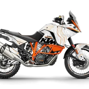 KTM 1090 Adventure KITS DÉCO - "TOPOGRAPHY" (Blanc/Orange)