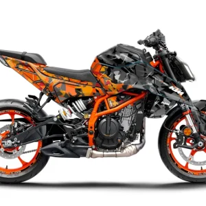 KTM 125 Duke KITS DÉCO - "Flake" (Noir/Orange)