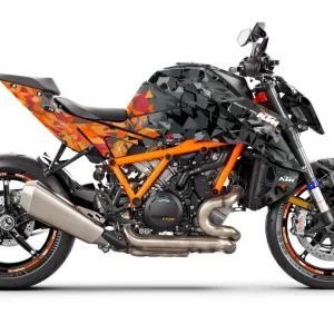 KTM 1390 Super Duke R/Evo KITS DÉCO - "Flake" (Noir/Orange)