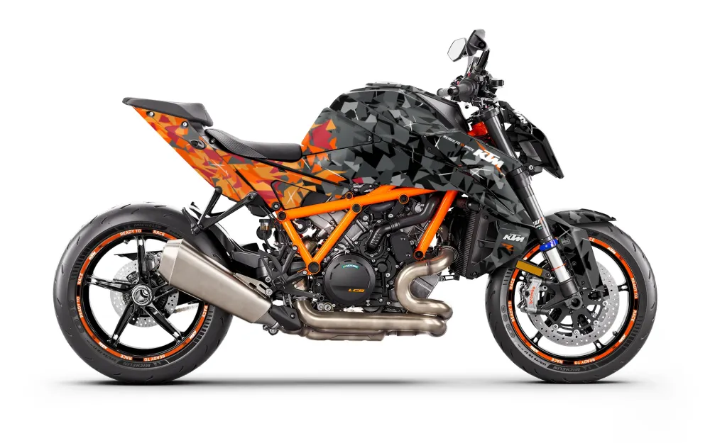 KTM 1390 Super Duke R/Evo KITS DÉCO - "Flake" (Noir/Orange)