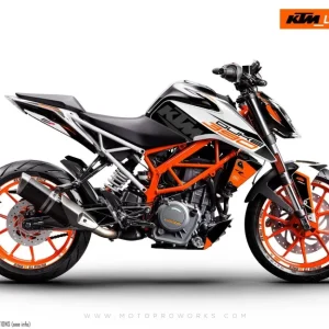 KTM 200 Duke KITS DÉCO - "Torque" (Blanc/Noir/Orange)