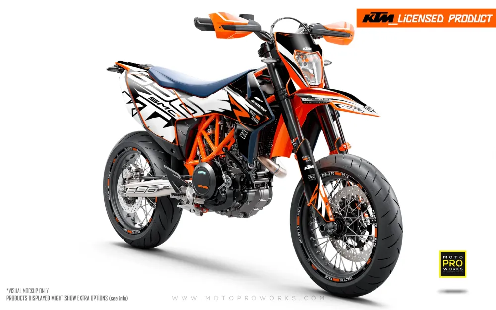 KTM 690 Enduro KITS DÉCO - "Quickshift" (Noir/Blanc)