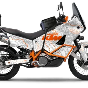 KTM 950/990 Adventure KITS DÉCO - "TOPOGRAPHY" (Blanc/Orange)