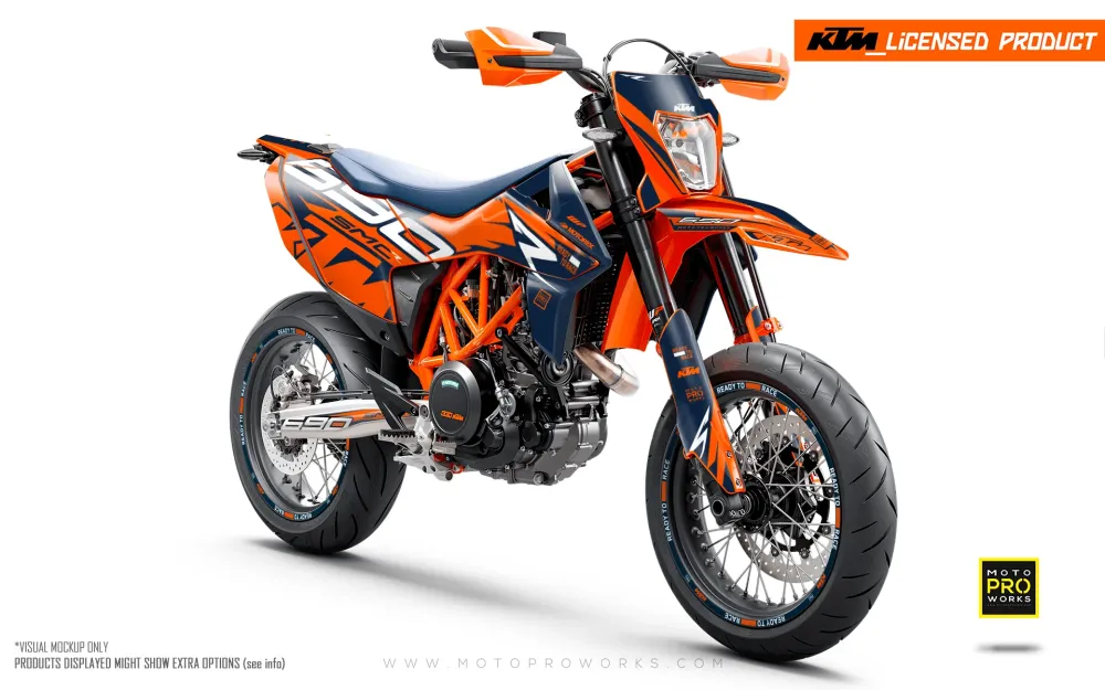 KTM KITS DÉCO - 690 SMC-R "Quickshift" (Bleu/Orange/Blanc)