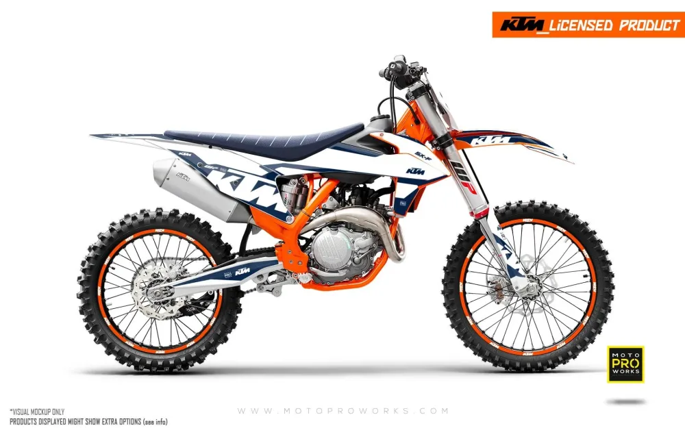 KTM XC / XC-F / XC-W KITS DÉCO - "Mounty" (Bleu/Blanc)