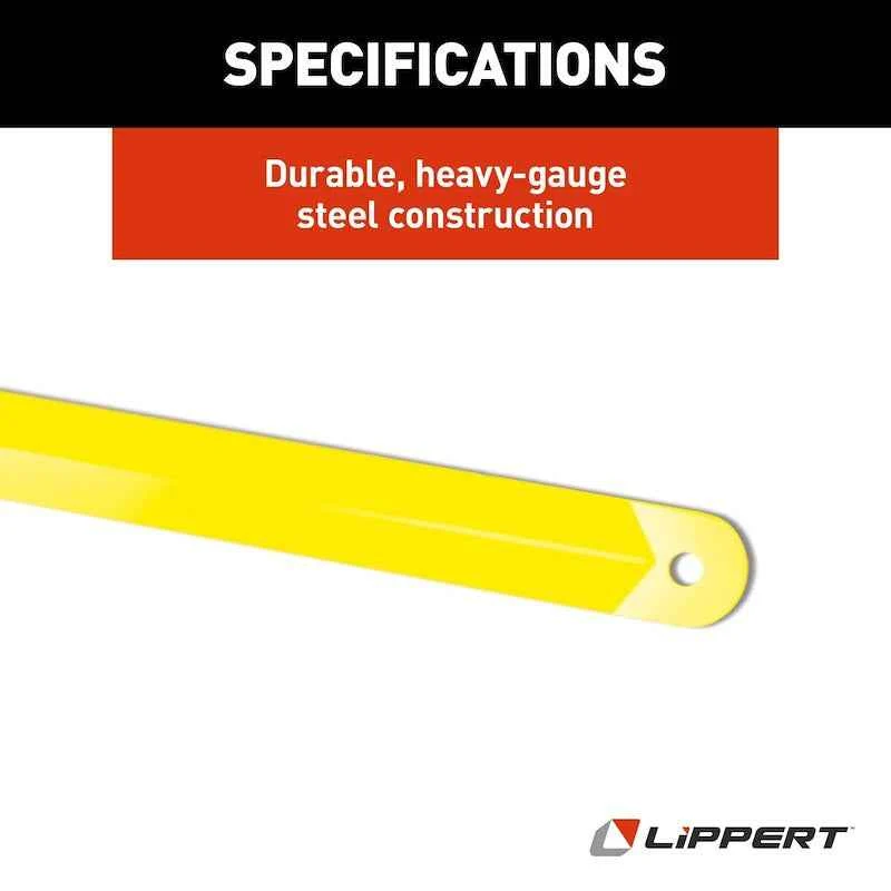 Bras de verrouillage de vérin stabilisateur – Bras de support monté sur châssis en acier jaune Lippert Components
