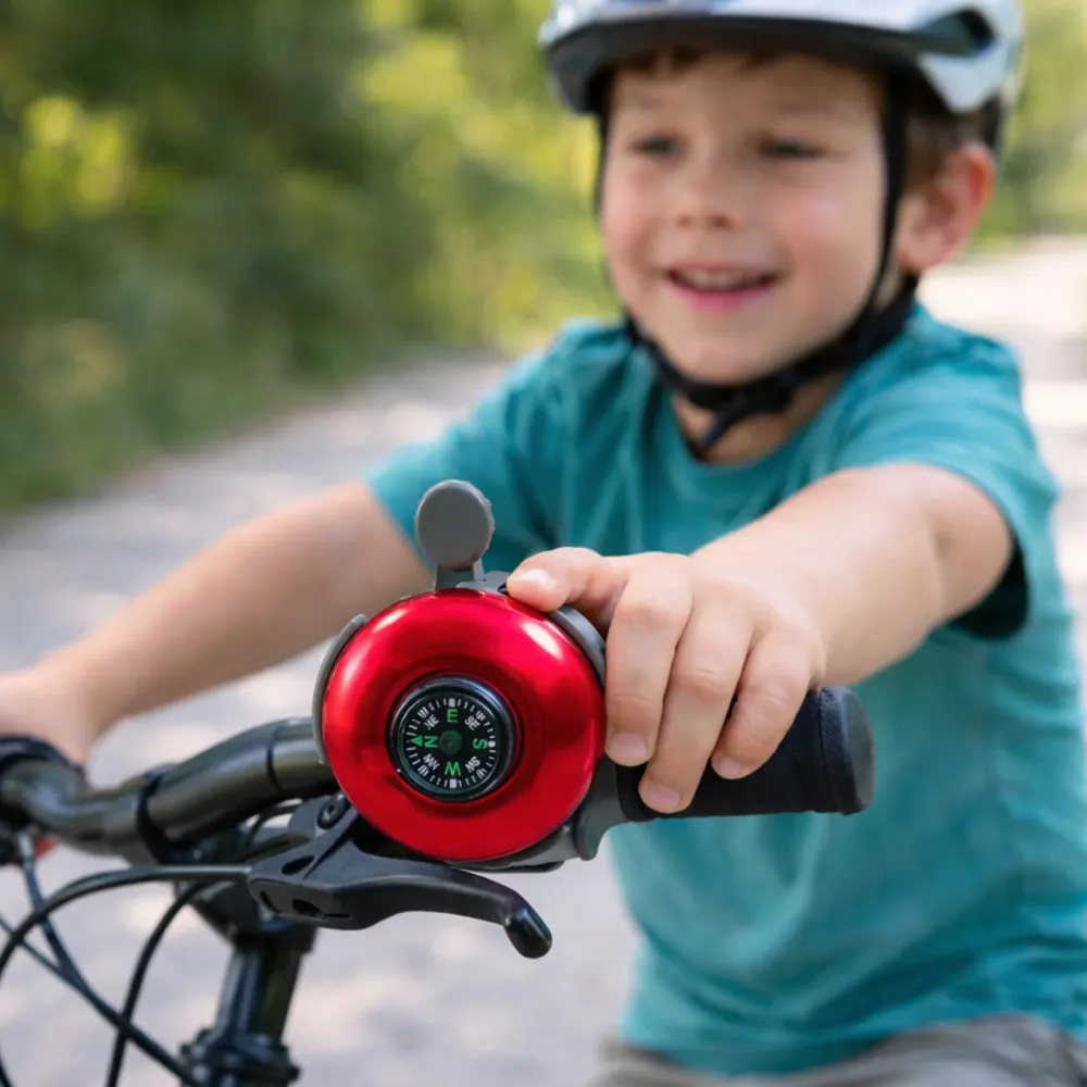 Lot de 2 Sonnettes Vélo avec Boussole Intégrée