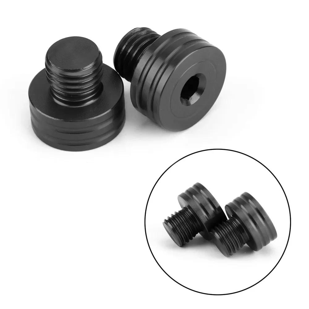 M10x1.25mm paire de bouchons de trou de miroir noir CNC en aluminium pour Suzuki GSR400/600/750 & GSX-S750/1000