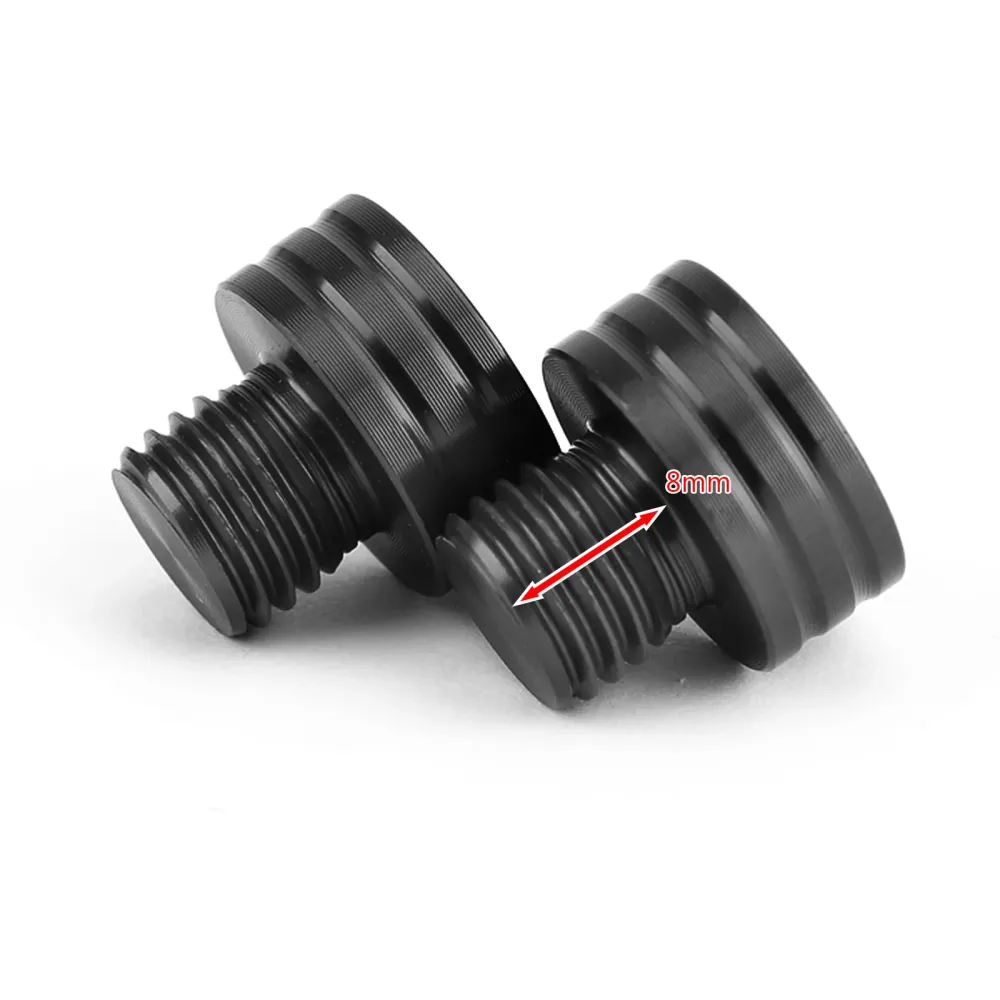 M10x1.25mm paire de bouchons de trou de miroir noir CNC en aluminium pour Suzuki GSR400/600/750 & GSX-S750/1000