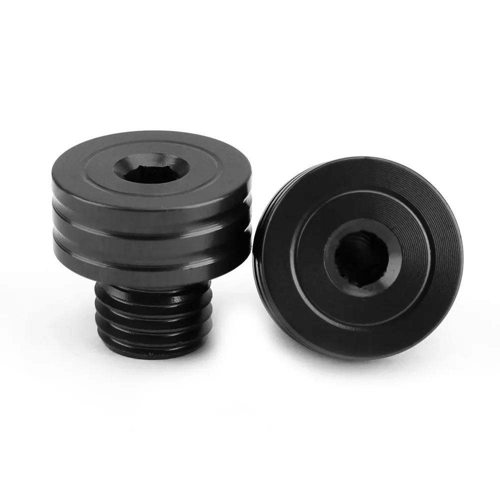 M10x1.25mm paire de bouchons de trou de miroir noir CNC en aluminium pour Suzuki GSR400/600/750 & GSX-S750/1000