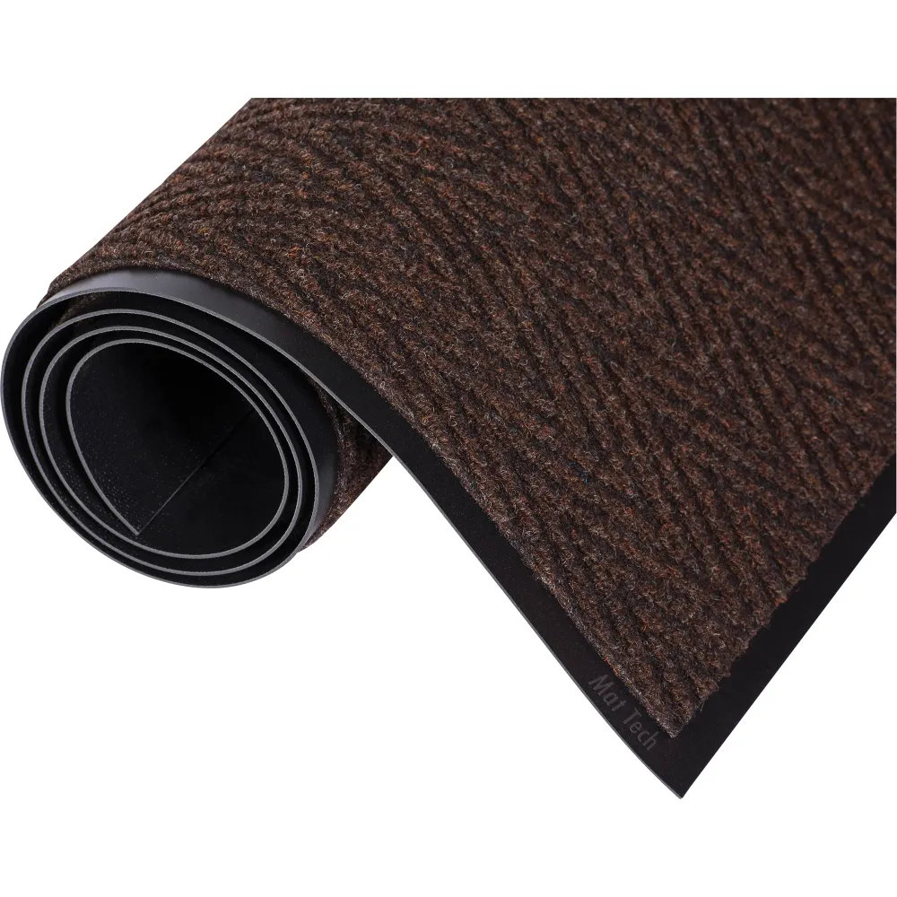 Tapis Chevron™, essuie-glace/grattoir, 3 pi x 5 pi x 5/16 po, marron Mat Tech