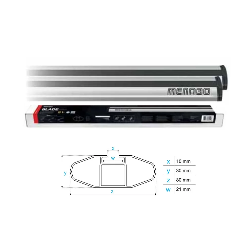 Barre porte-bagages BLADE 80x30mm - Longueur Taille L MENABO'