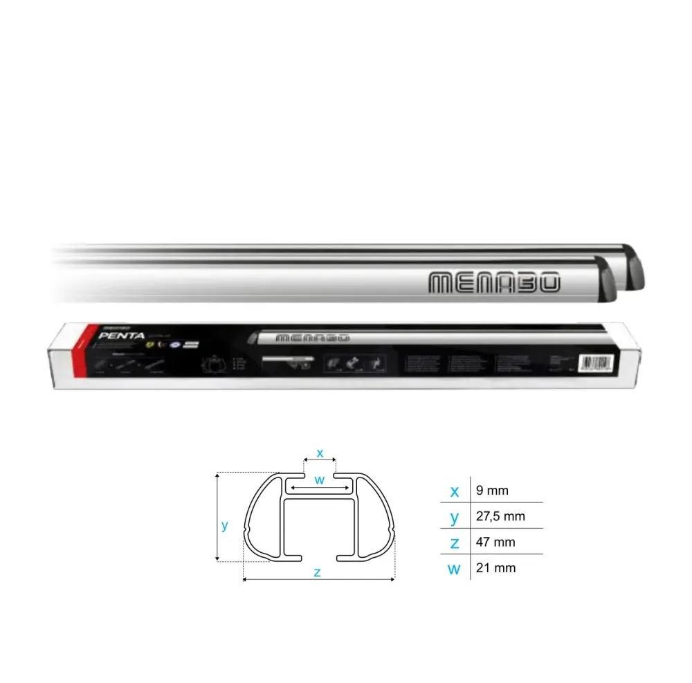 Barre porte-bagages PENTA 47x27mm - Longueur Taille M MENABO'