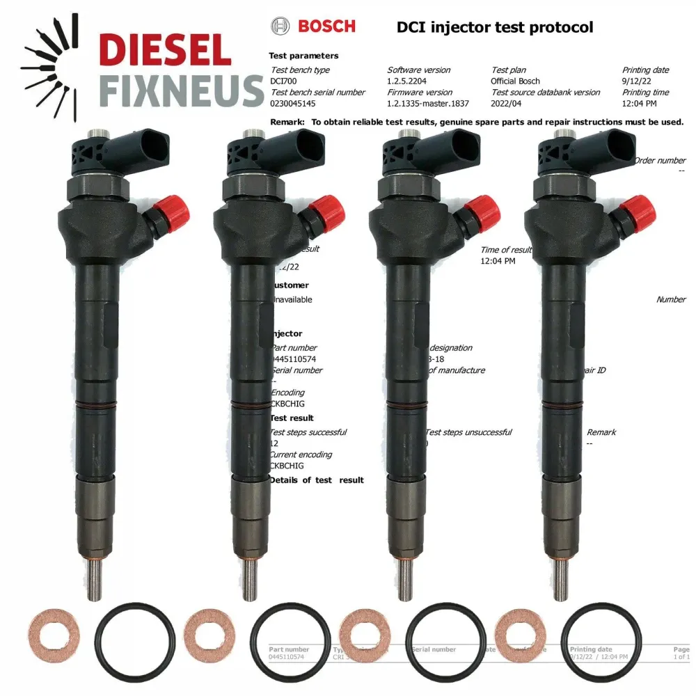 4x Mercedes-Benz Injecteur 0445110573 0445110574 A6510703187