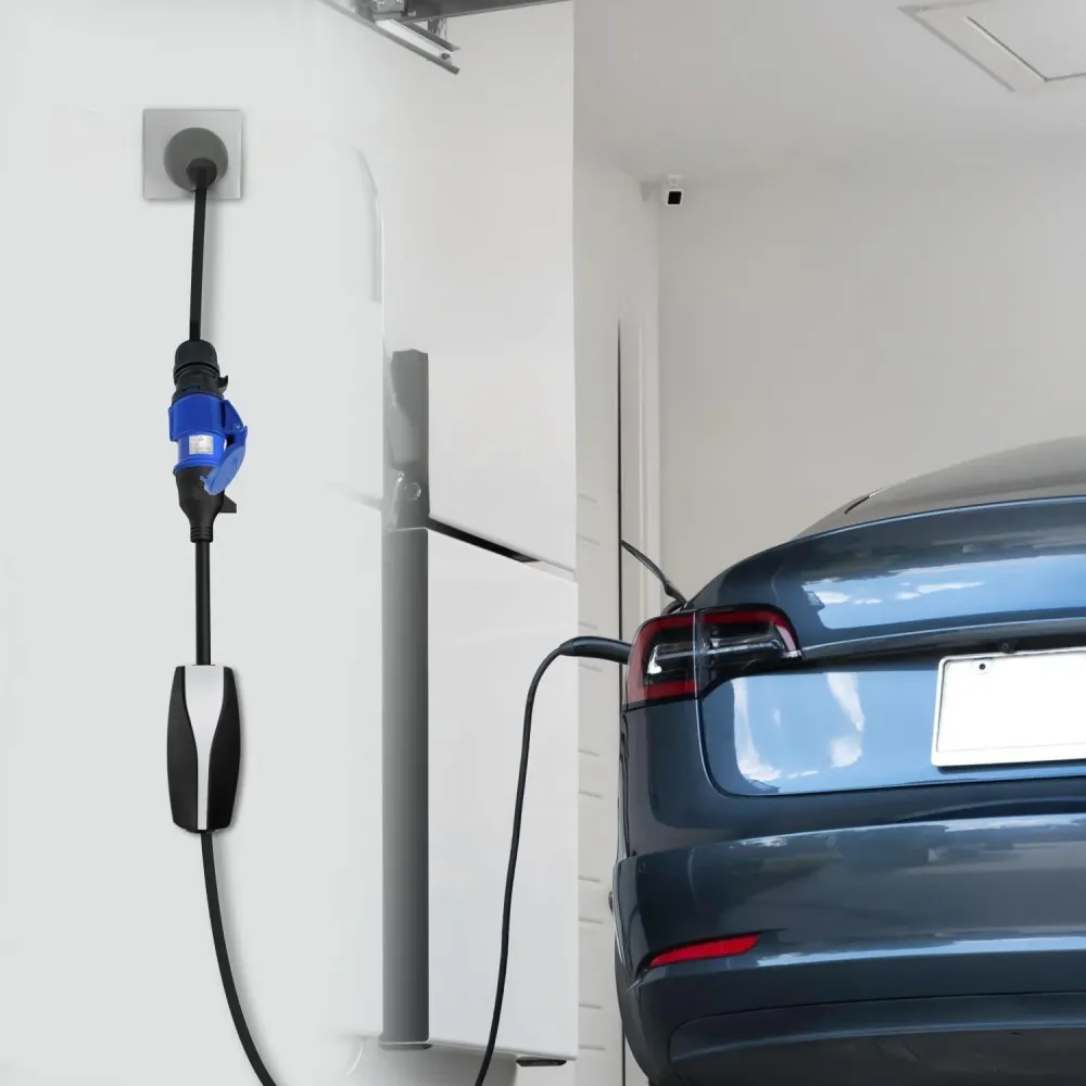 ModelS/3/X/Y 3-Pin CEE àTeslaAdaptateur-32A EV Chargeur Câble d'Extension pourTesla