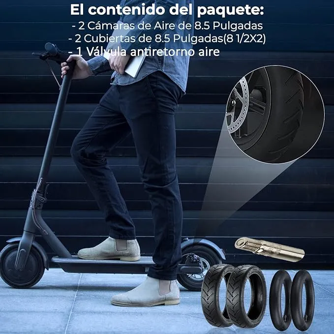 Pack de pont de 8,5 pouces et chambre à air de 8,5 pouces, roues de pneus compatibles avec le scooter électrique Xiaomi M3...