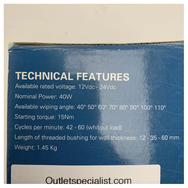 Moteur d'essuie-glace Speich Marine Grade 12V DC à couple élevé 15 mm - 12nm - ES1238