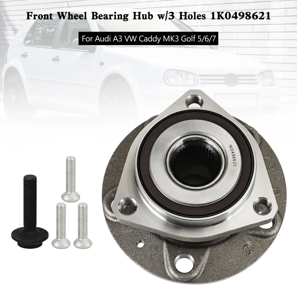Moyeu de roulement de roue avant avec 3 trous 1K0498621 pour Audi A3 VW Caddy MK3 Golf 5/6/7
