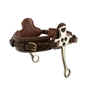 Muserolle Hackamore avec branches 16 cm Brown/Gold C
