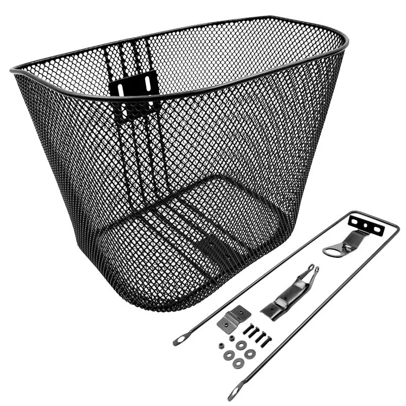Panier Avant Ovale CITY BIKE 26,5x26,5x34cm en Acier Noir MVTEK