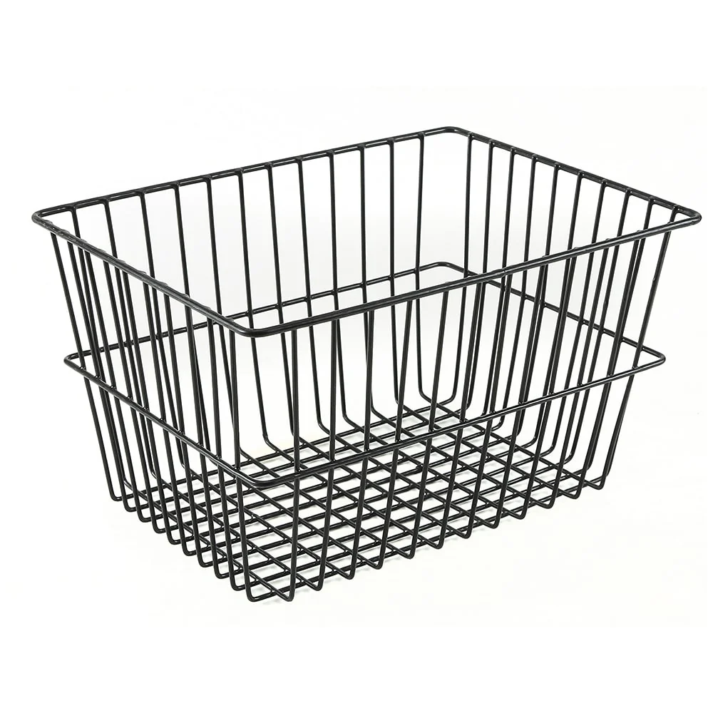 Panier Avant Rectangulaire 40x30x22cm à Maille Large Noir MVTEK