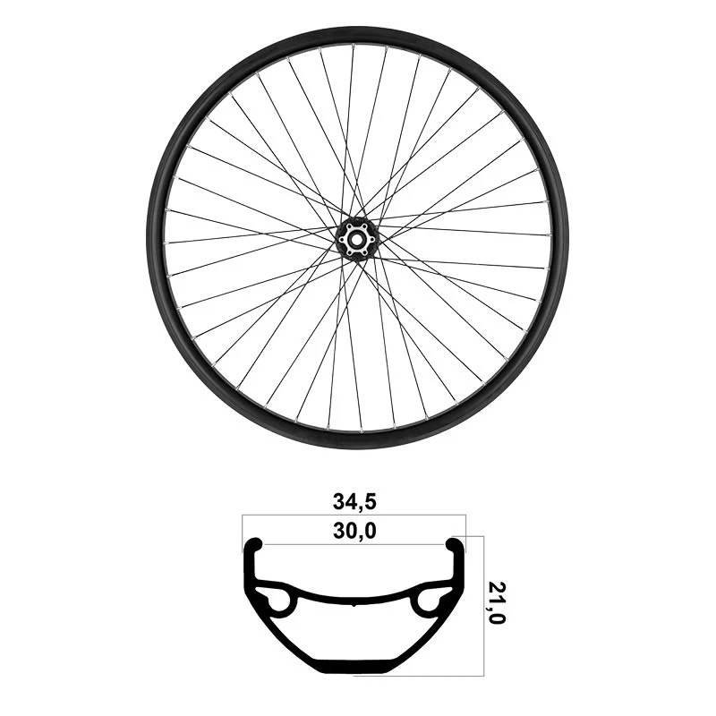 Roue Avant 27,5" 30mm VTT TLR Shimano Roulements 10/11/12V Disque MVTEK