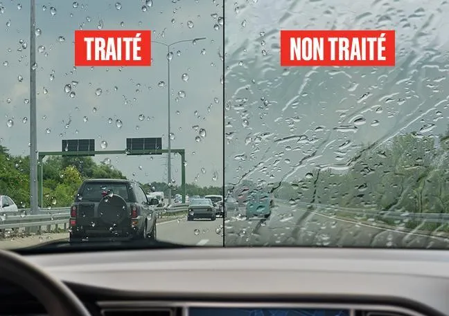 Protection pare-brise effet Aqua Perle et surfaces automobiles Nano Protection