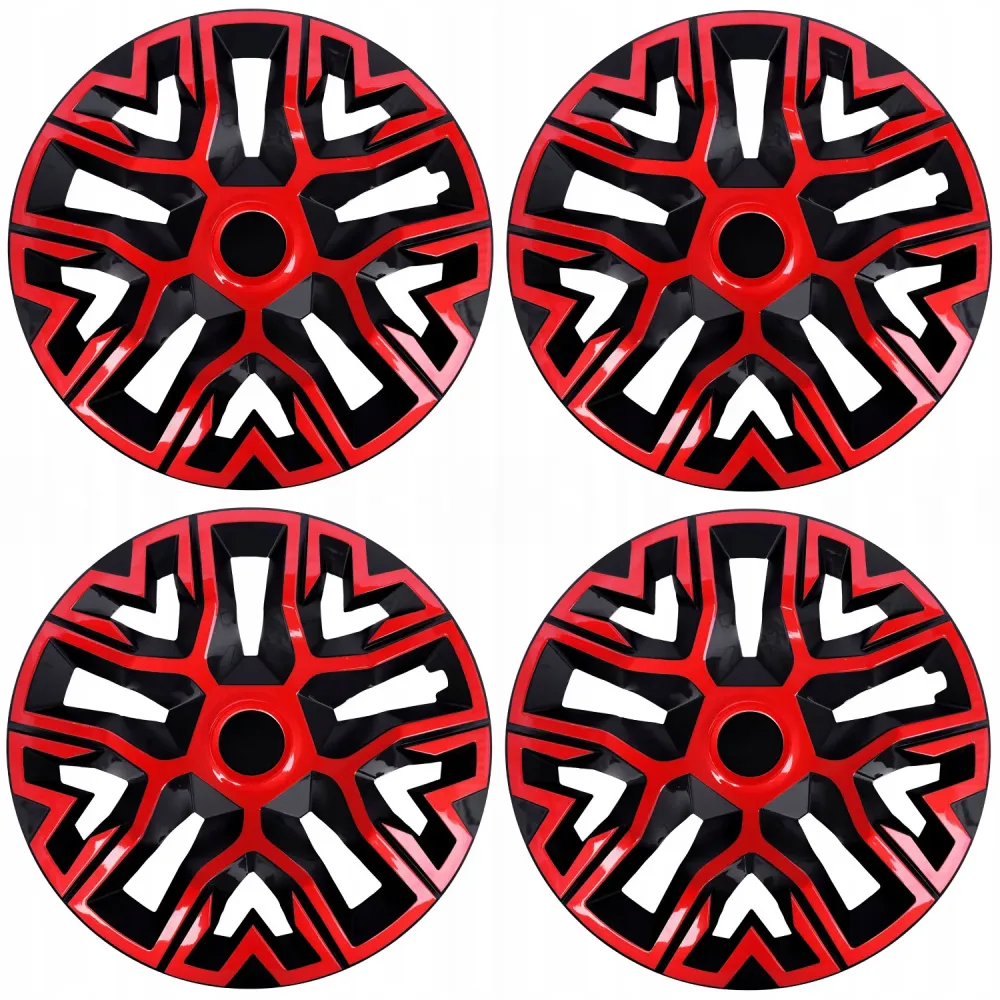 Enjoliveurs universels 16'' NRM Best Bicolor rouge/noir 4 pièces