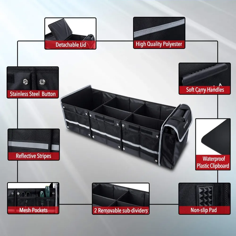 Organisateur de rangement de coffre spacieux et étanche pour Tesla Models S, X, 3, Y et Cybertruck